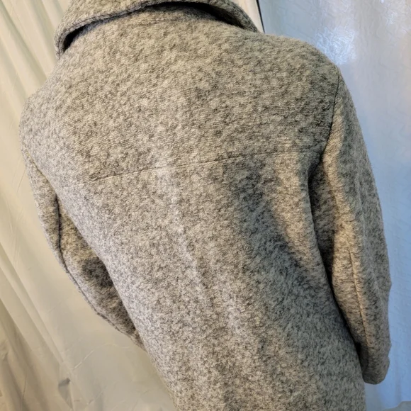 Banana Republic Knit Cocoon Wool Blend Oversized 2 Button Front Coat SZ M Gray - Picture 7 of 12